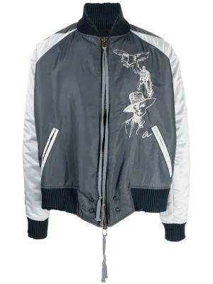 Sketch-Print Bomber Jacket winter jackets clearance
