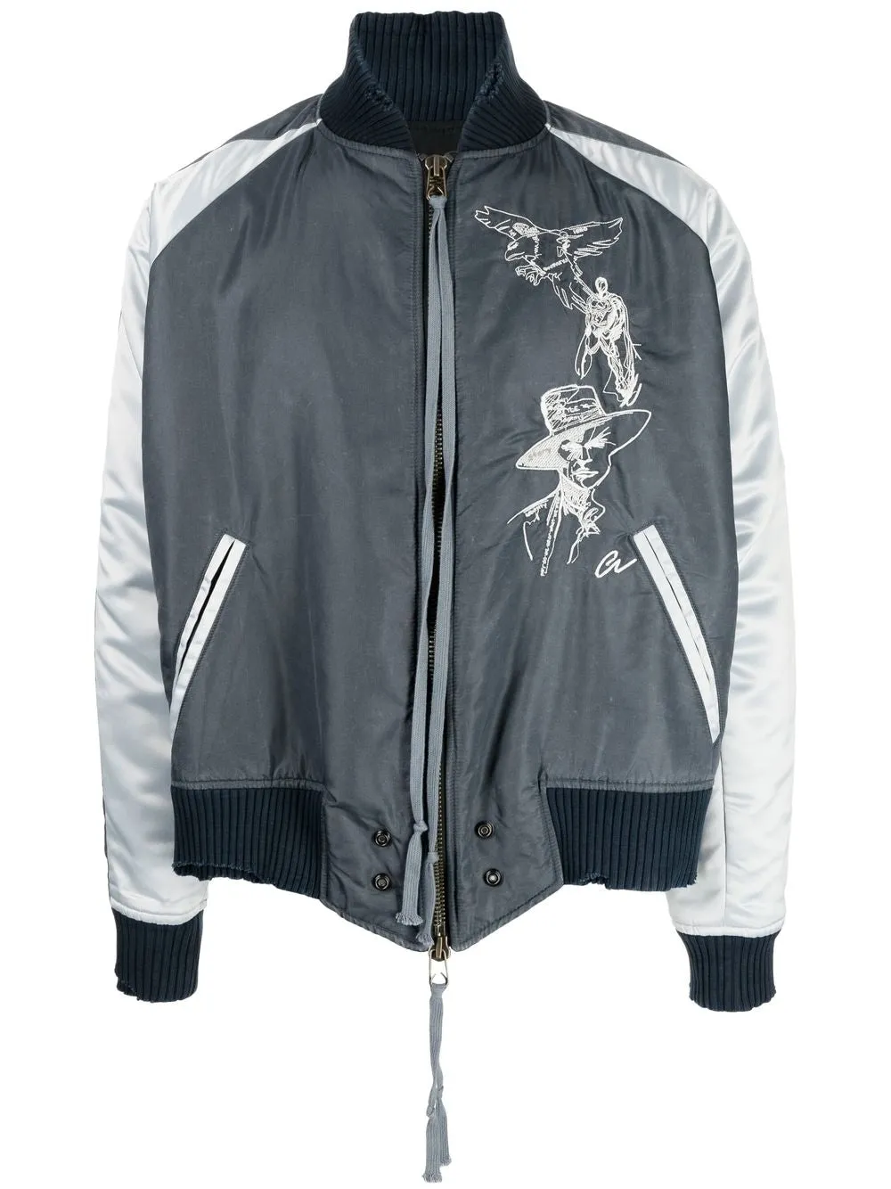 Sketch-Print Bomber Jacket winter jackets clearance