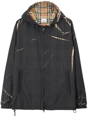 Sliced Check Hooded Jacket winter jackets clearance