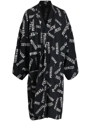 Slogan-Print Wide-Sleeve Jacket winter jackets clearance