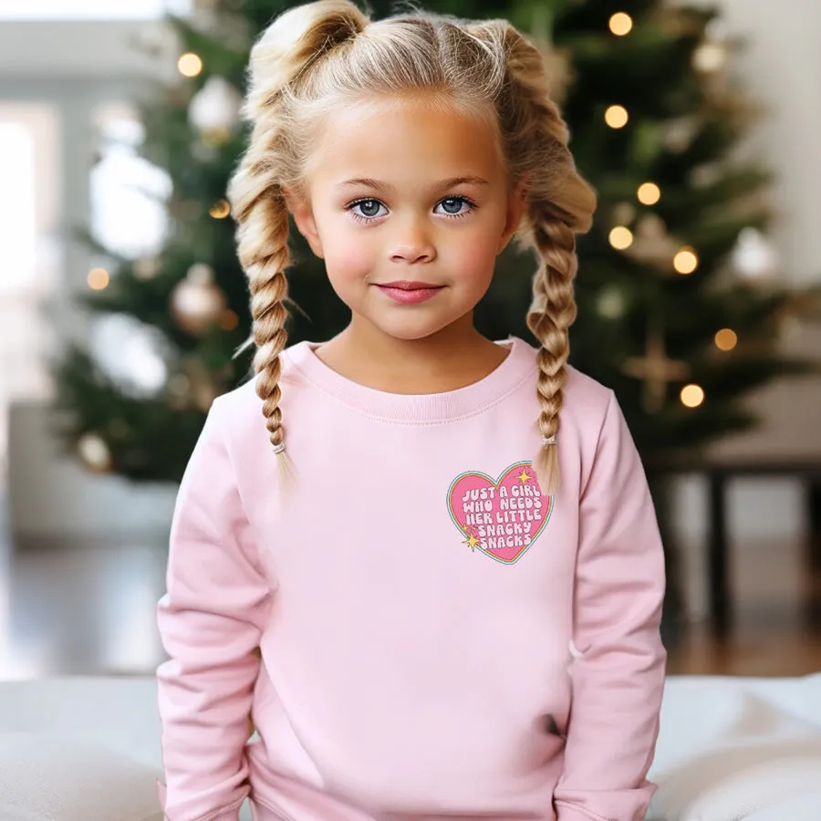 Snacky Snacks Kids Heart Pocket Sweatshirt girls skirts clearance