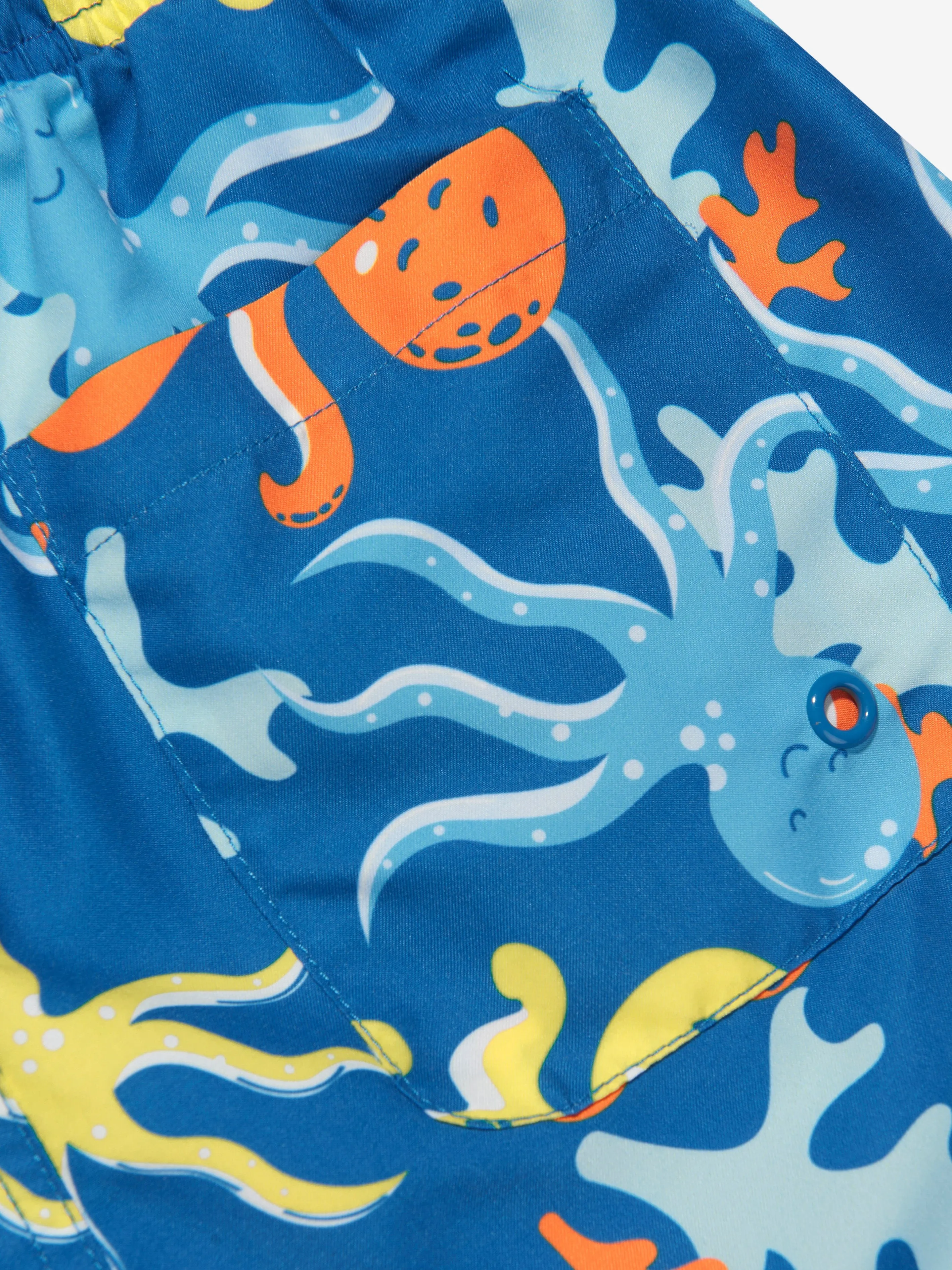 Soli Swim Boys Octopus Badeshorts (UPF50 ) in Blau