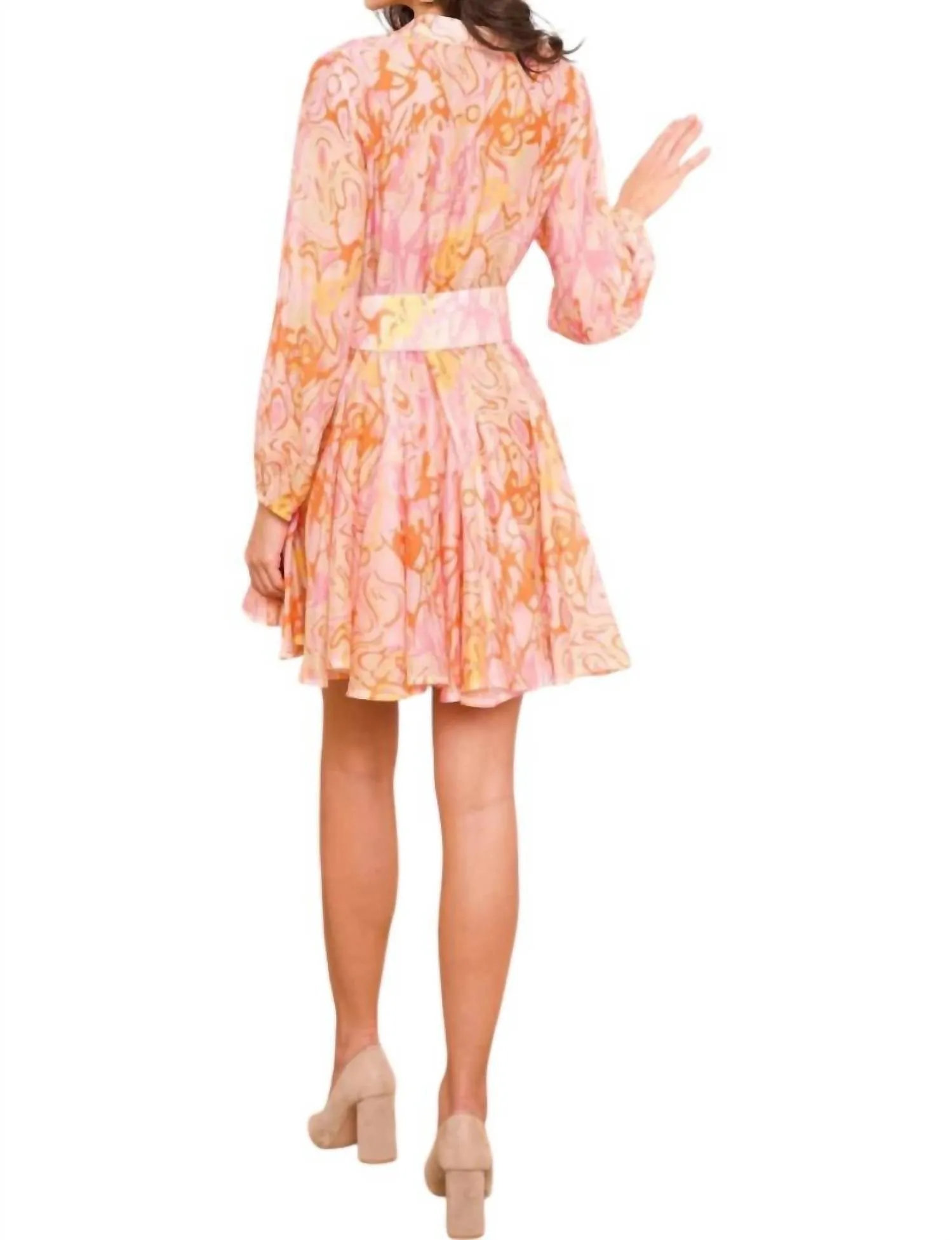Sonia Silk Skater Dress In Watercolor