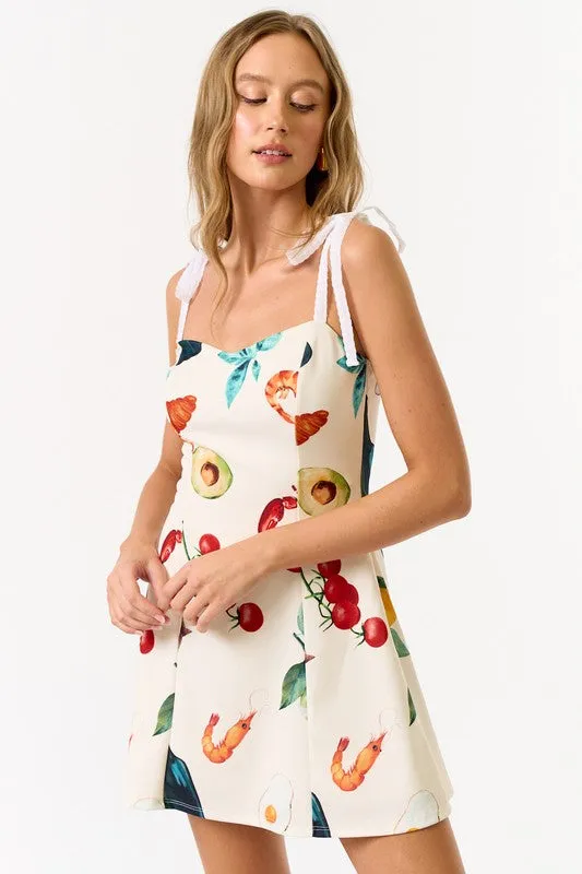 Sorrento Market Shoulder Tie Mini Dress