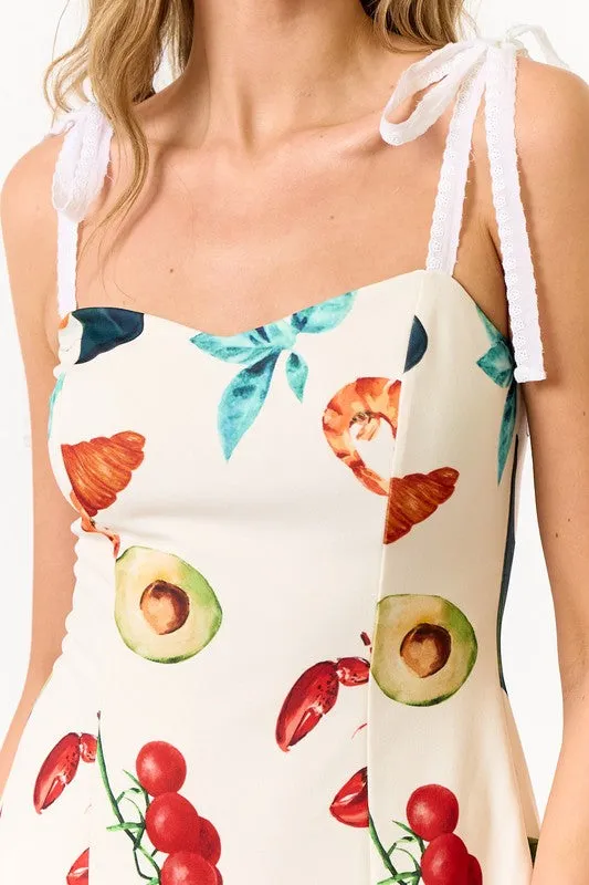 Sorrento Market Shoulder Tie Mini Dress