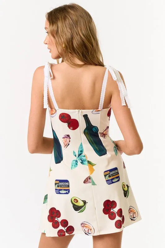 Sorrento Market Shoulder Tie Mini Dress