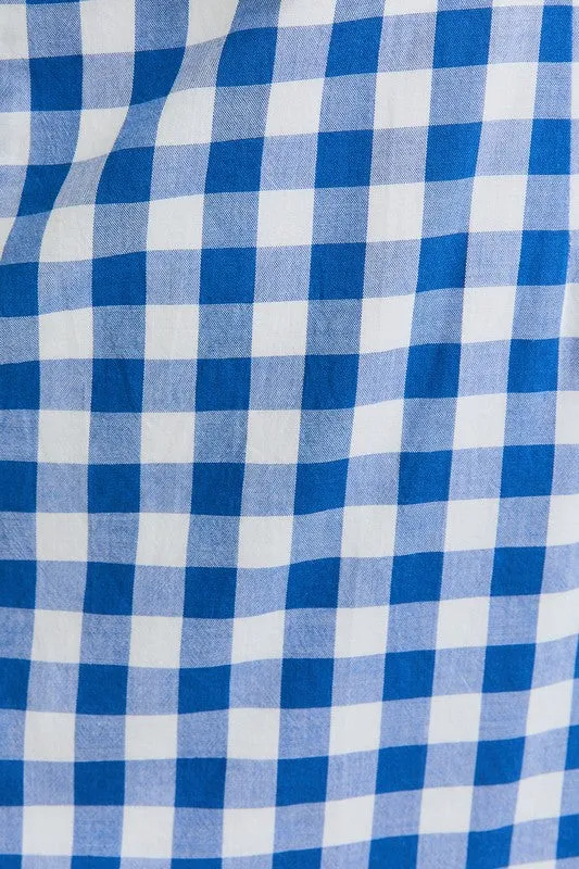 South of France Check Mini Dress