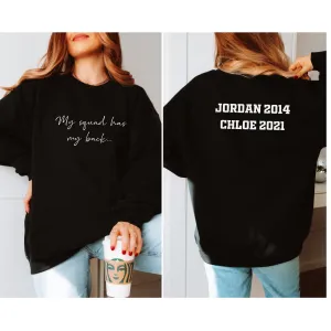 Squad Has My Back Personalised Sweatshirt pregnancy jeans best price