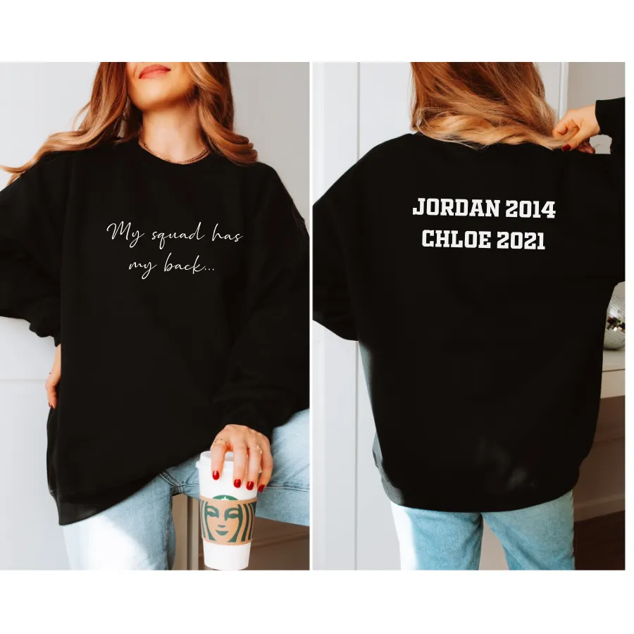 Squad Has My Back Personalised Sweatshirt pregnancy jeans best price