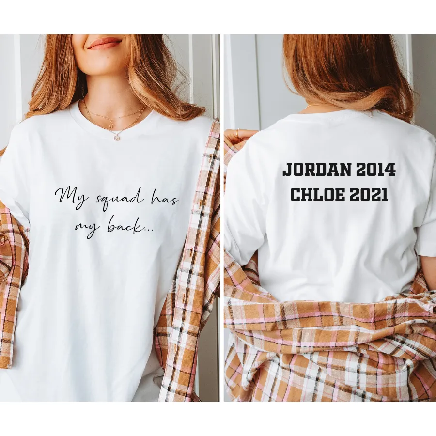 Squad Has My Back Personalised T-Shirt pregnancy jeans best price