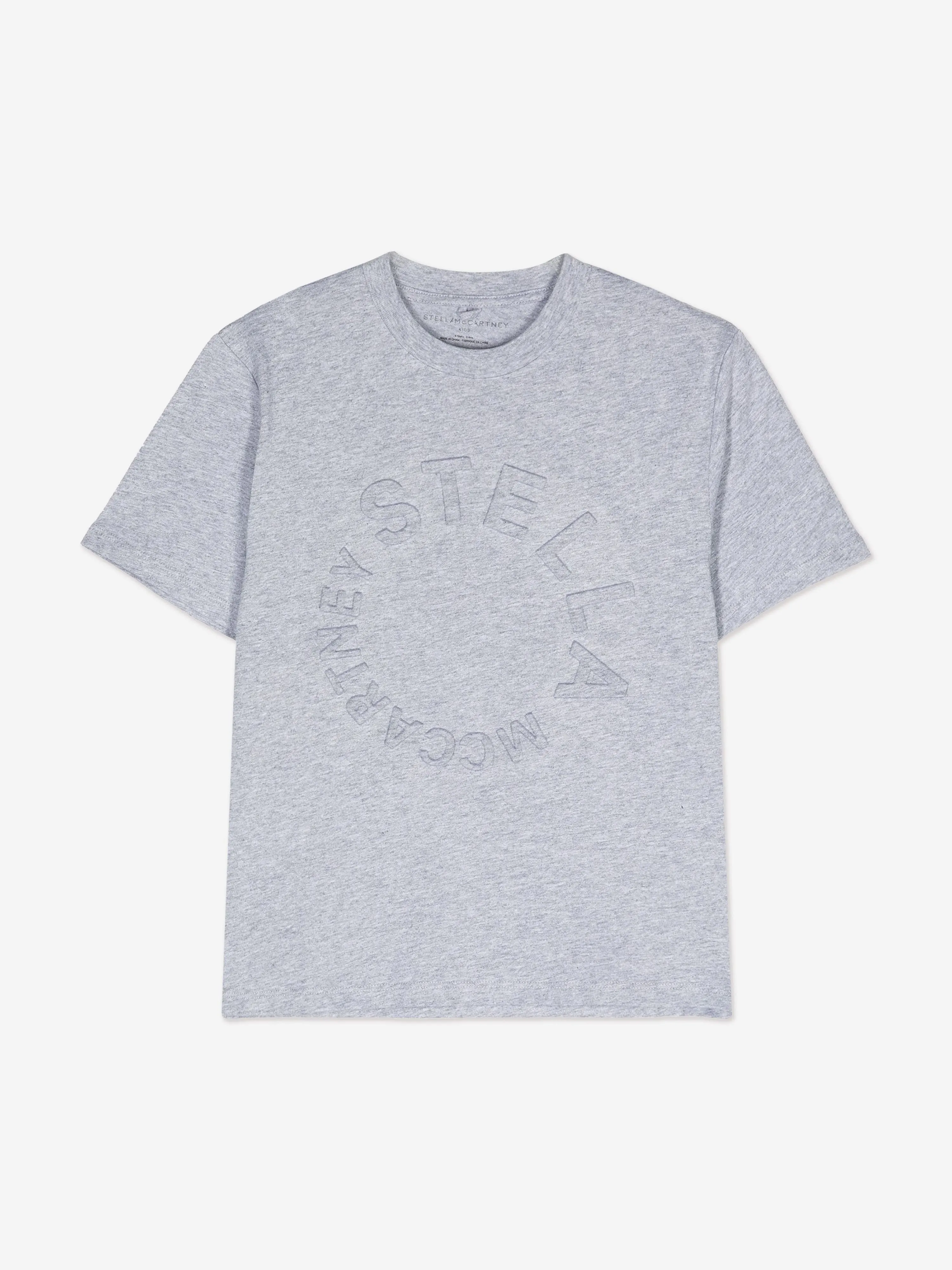 Stella McCartney Boys Circle Logo T-Shirt in Grau