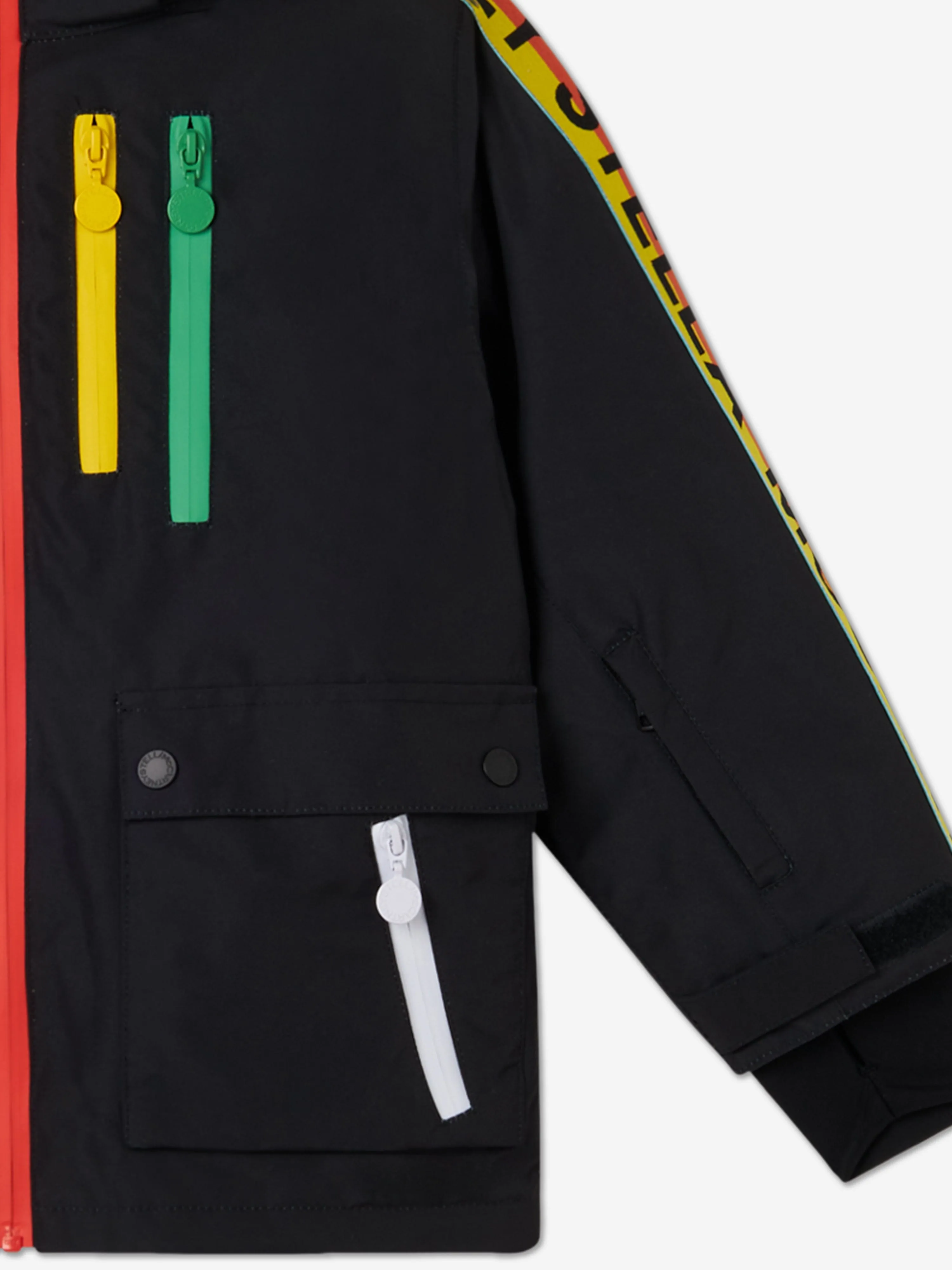 Stella McCartney Kids Marken-Skijacke in Schwarz