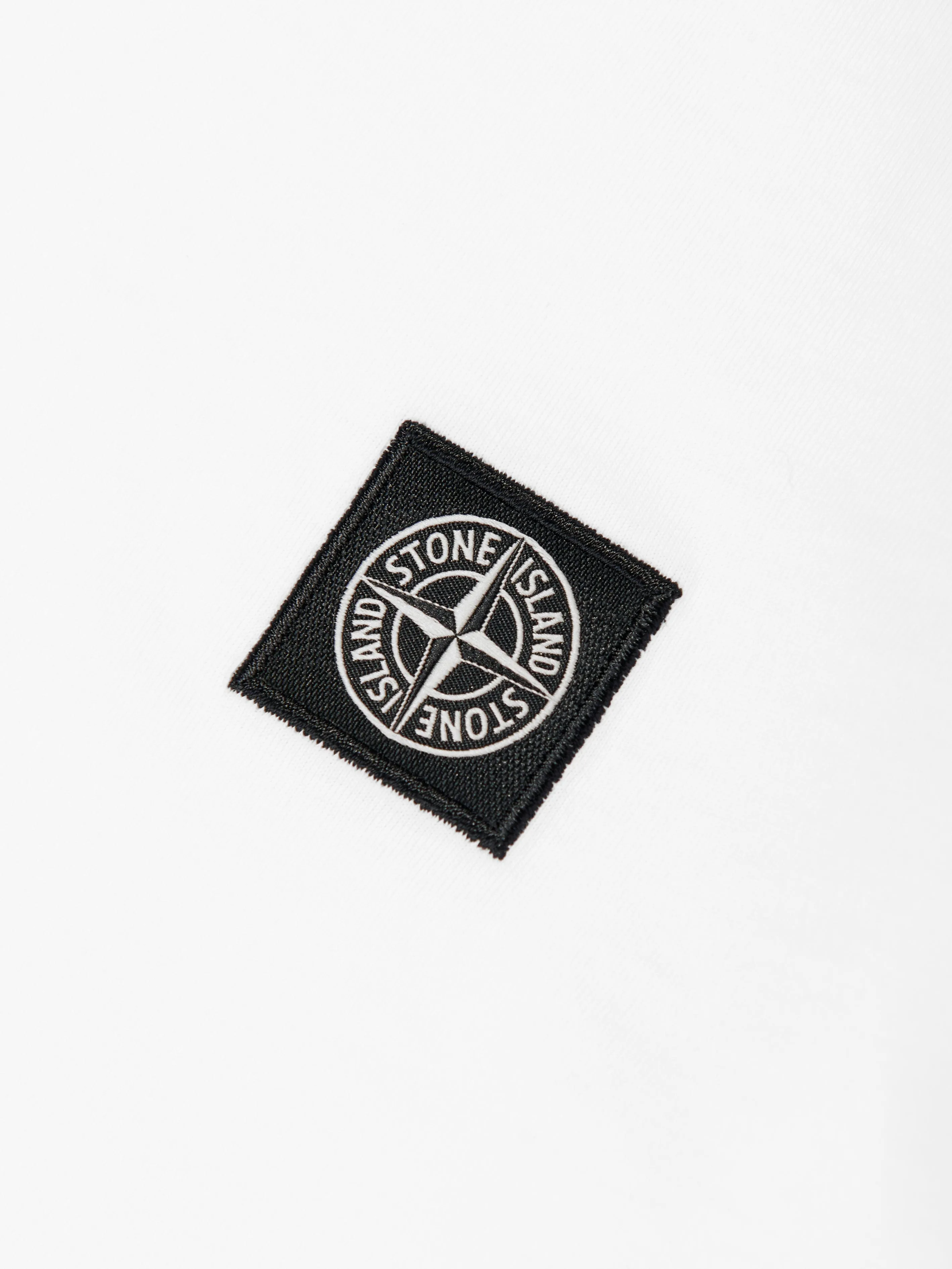 Stone Island Boys Kompass Logo T-Shirt in Weiß