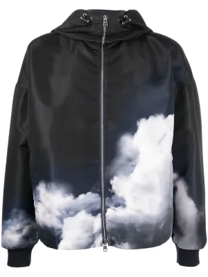Storm Sky-Print Hooded Jacket winter jackets clearance