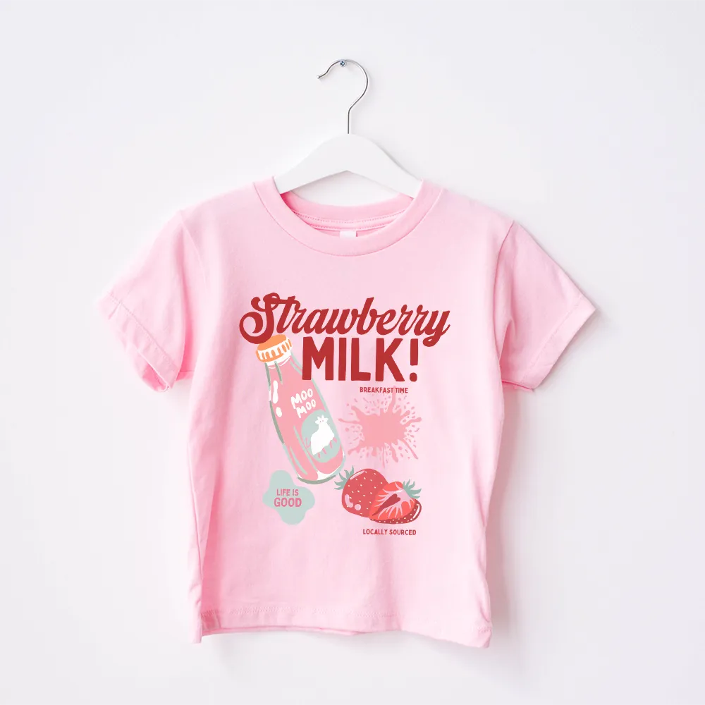 Strawberry Milk Graphic Kids T-Shirt