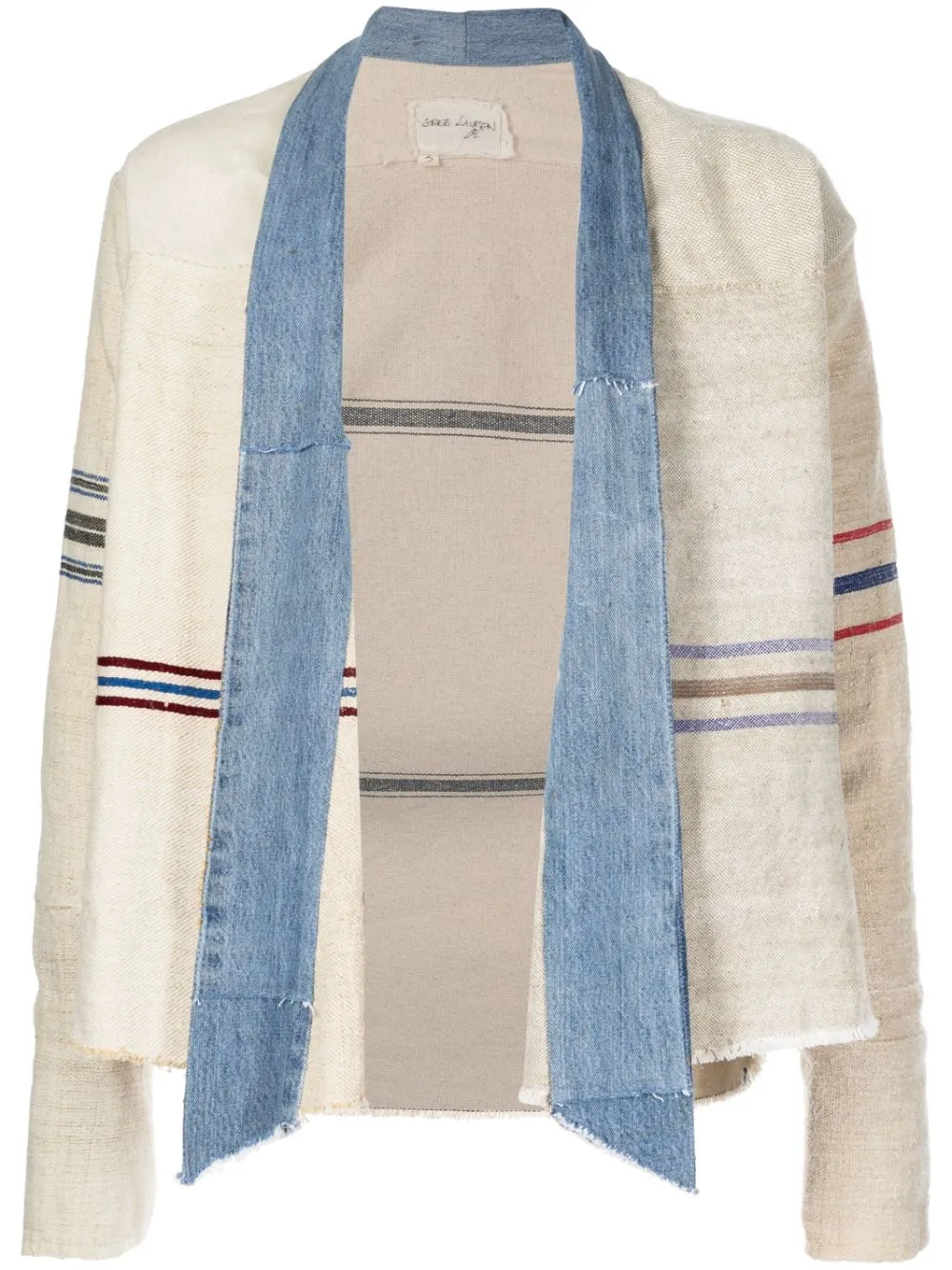 Stripe-Print Panelled Jacket winter jackets clearance