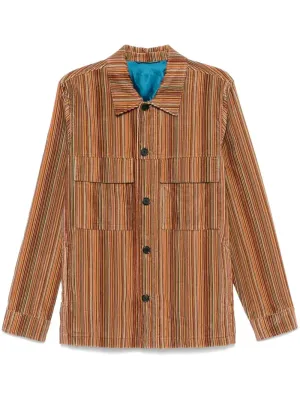 Striped Shirt Jacket winter jackets clearance