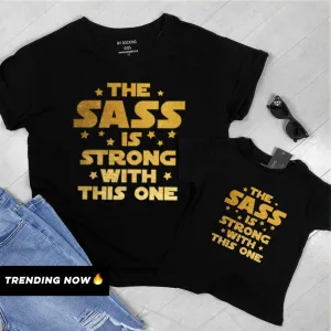 Strong SASS Mum & Daughter Black/Gold Tees (MRK X) nursing tops best deals