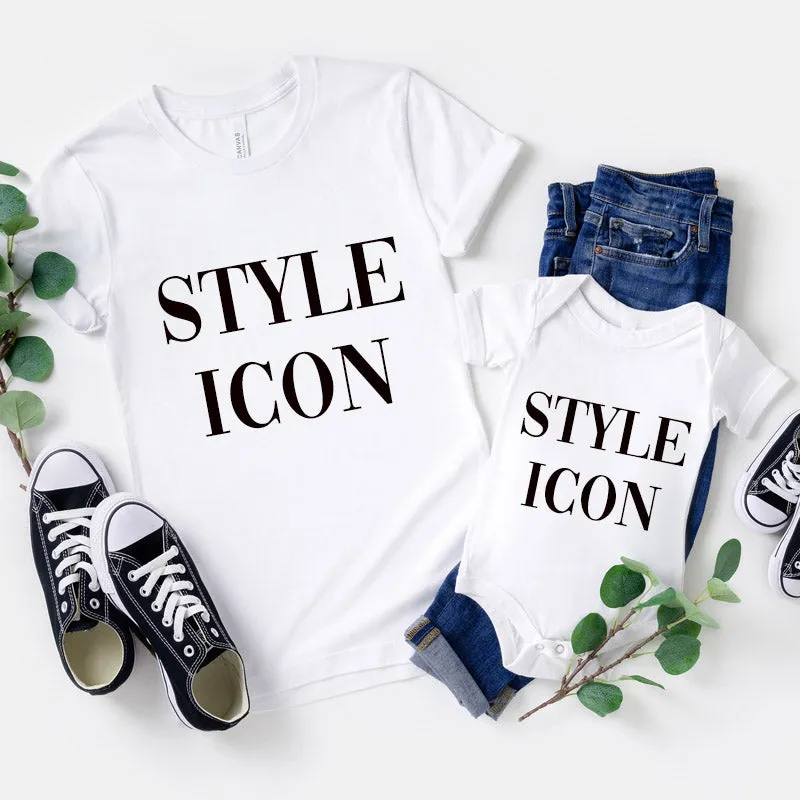 Style Icon Vogue Matching Mum & Baby White T-Shirt & Bodysuits