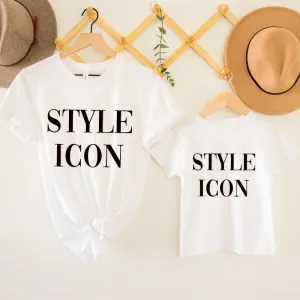 Style Icon Vogue Matching Mum & Kid White T-Shirts discount mum dresses