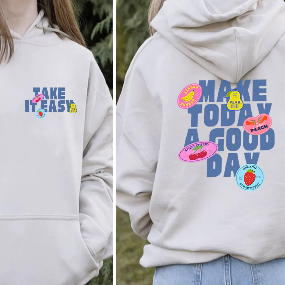 Summer Stickers Front & Back Graphic Hoodie postpartum clothes sale