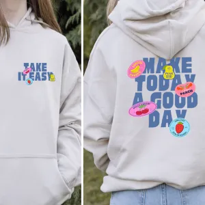 Summer Stickers Front & Back Graphic Hoodie postpartum clothes sale