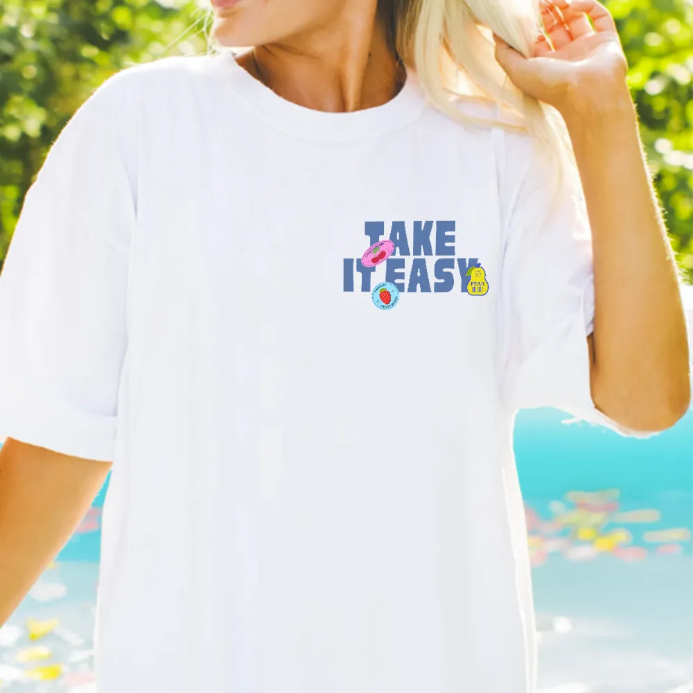 Summer Stickers Front & Back Graphic Oversized T-Shirt