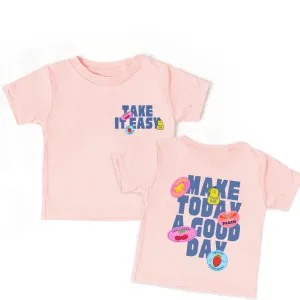 Summer Stickers Front & Back Graphic T-Shirt girls pajamas promo