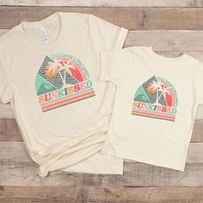 Sunkissed Island Mum Matching T-Shirts- Natural mum blouses clearance