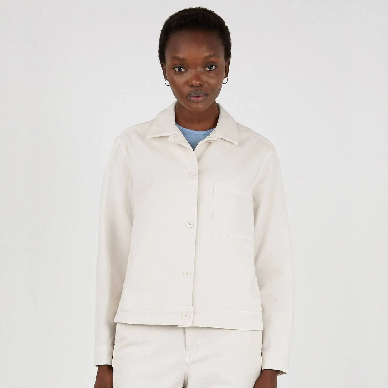 Sunspel Womens Chore Jacket Chalk