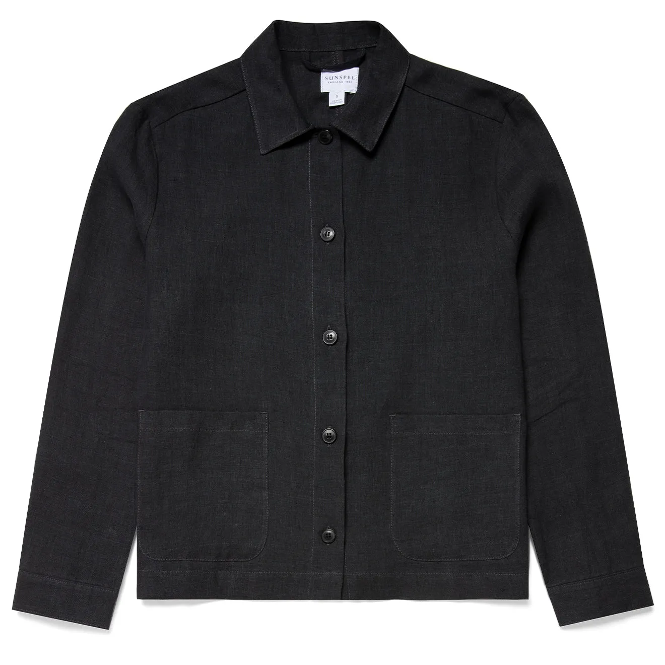 Sunspel Womens Twin Pocket Jacket Black raincoats promo code