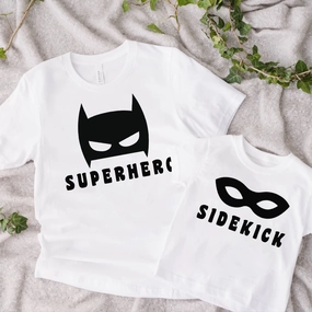 Superhero & Sidekick Matching T-Shirts Grandparent Clothing - grandpa clothes outlet