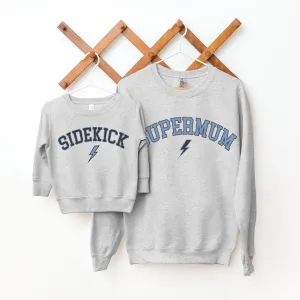 Supermum & Sidekick College Matching Mum & Kids Sweatshirts nursing tops best deals
