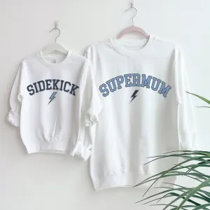 Supermum & Sidekick College Matching Mum & Kids Sweatshirts postpartum clothes sale