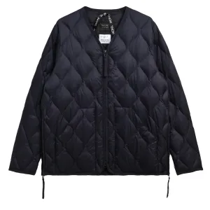 Taion Womens Military V Neck W-Zip Down Jacket Dark Navy raincoats promo code