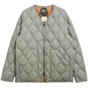 Taion Womens Military V Neck W-Zip Down Jacket Dark Sage Green raincoats promo code