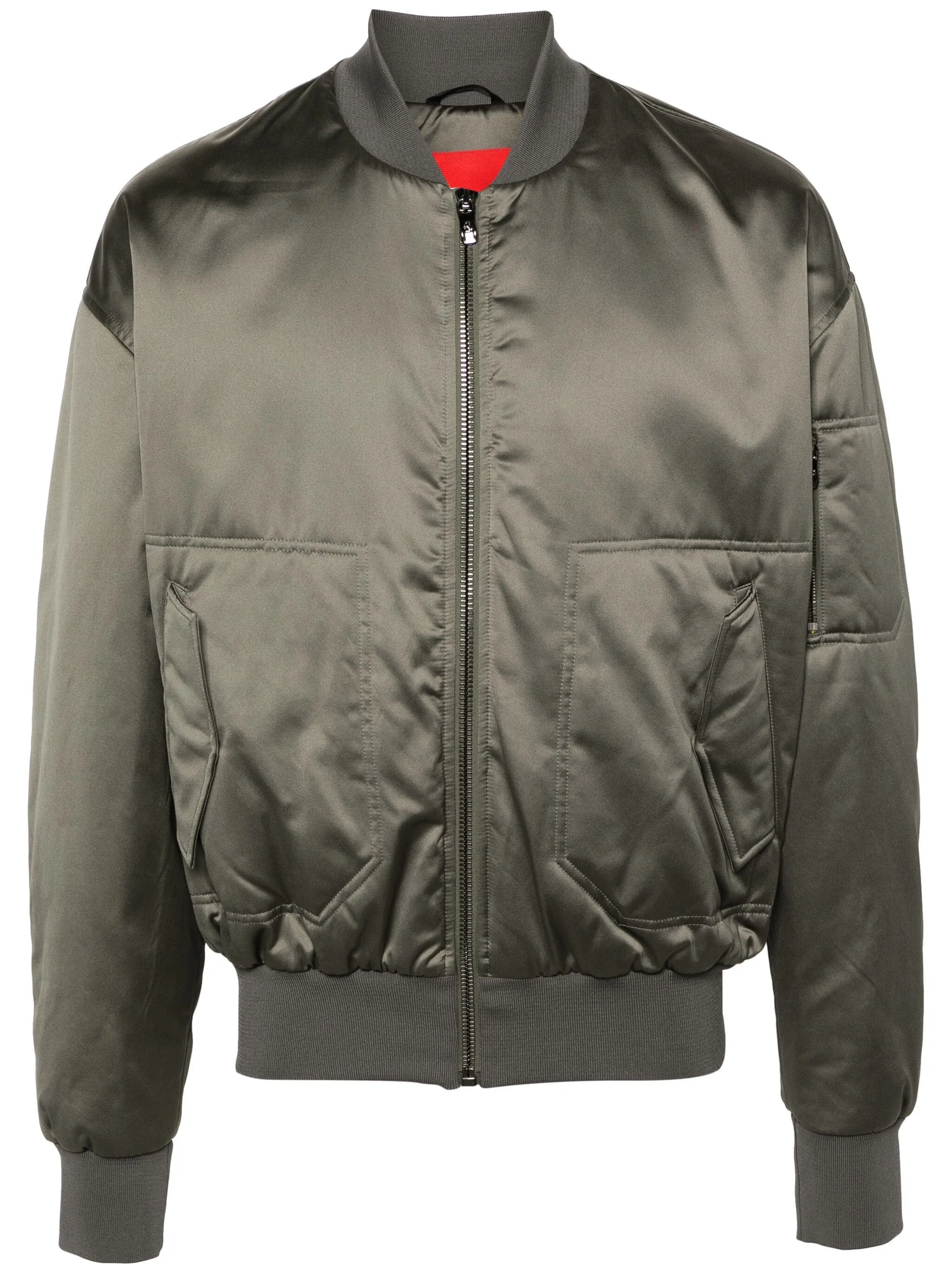 Tape-Detail Zip-Up Bomber Jacket winter jackets clearance