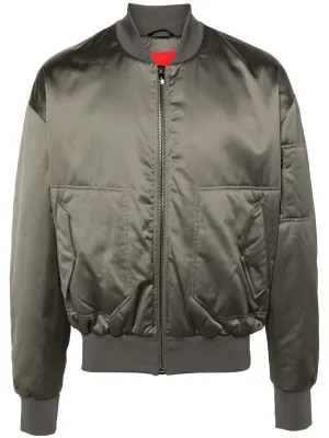 Tape-Detail Zip-Up Bomber Jacket winter jackets clearance