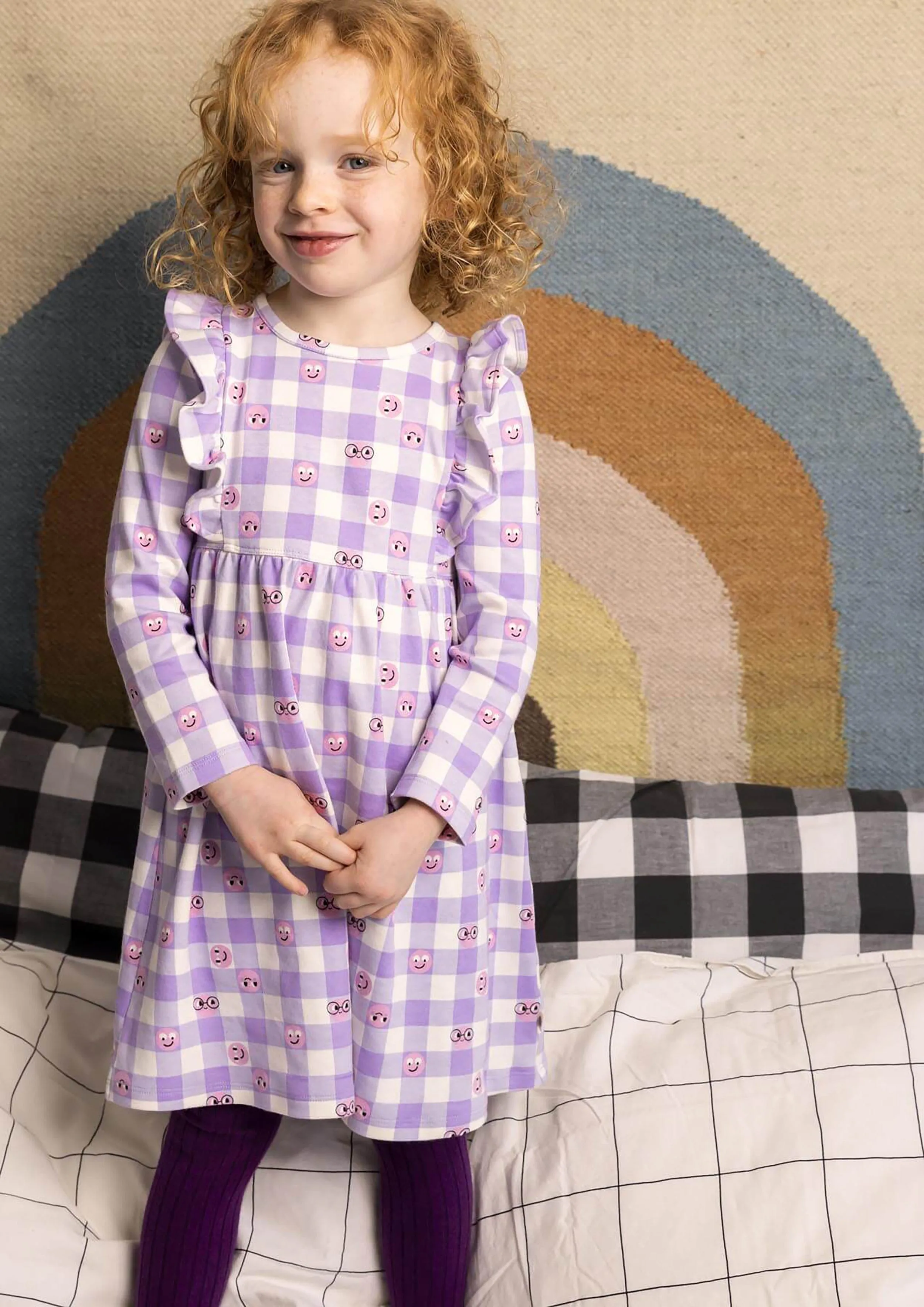 Das Bonnie Mob Girls Tiddlywink Kleid in Lila
