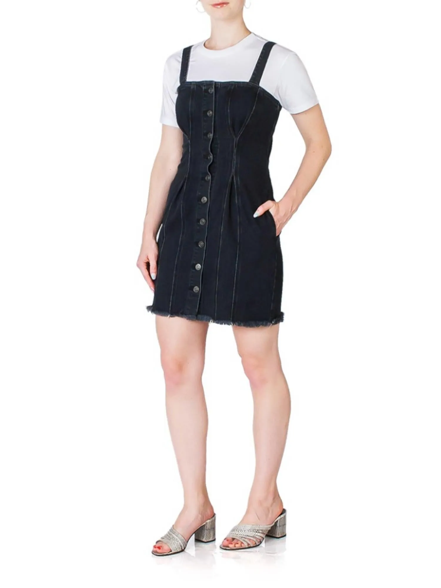 The Corset Denim Dress in Torpedo