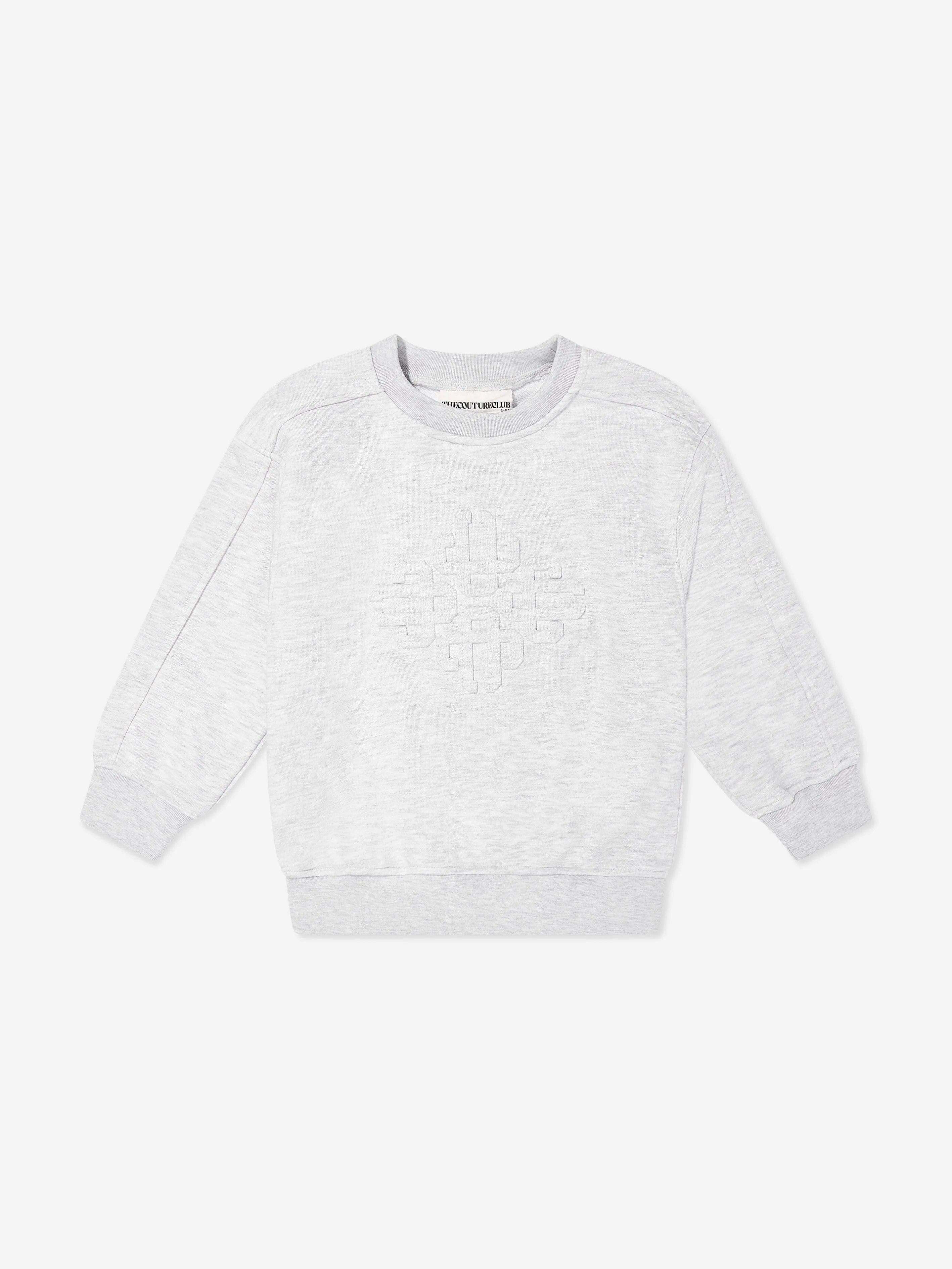The Couture Club Kids Sweatshirt mit geprägtem Emblem in Grau