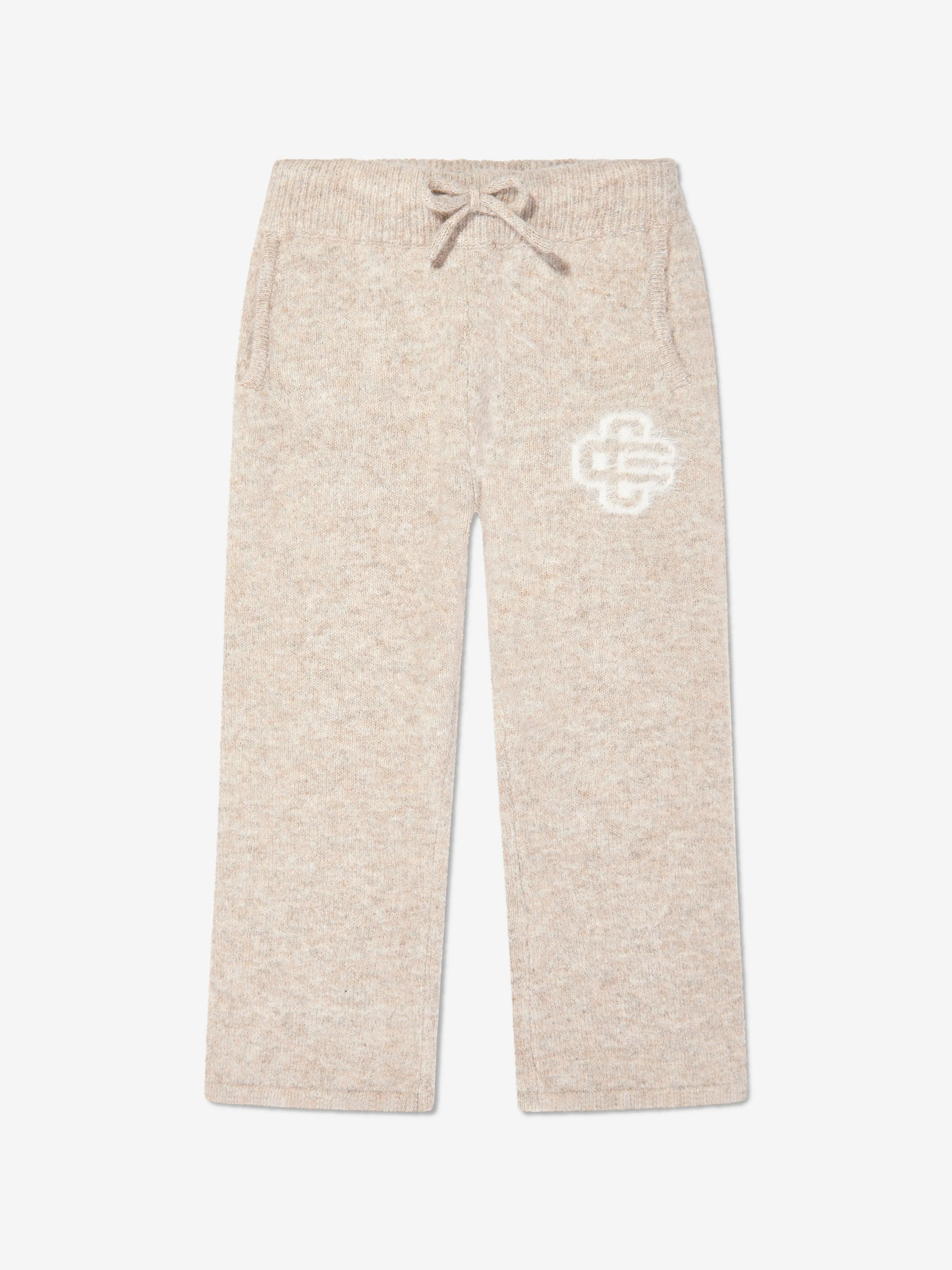 The Couture Club Kids Flauschige Jogger mit Logo in Beige