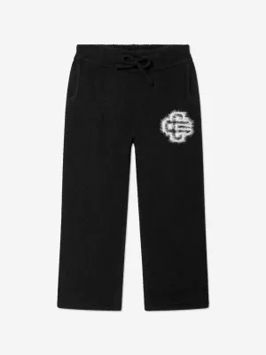 Die Couture Club Kids Flauschige Strick-Emblem Joggerhose in Schwarz