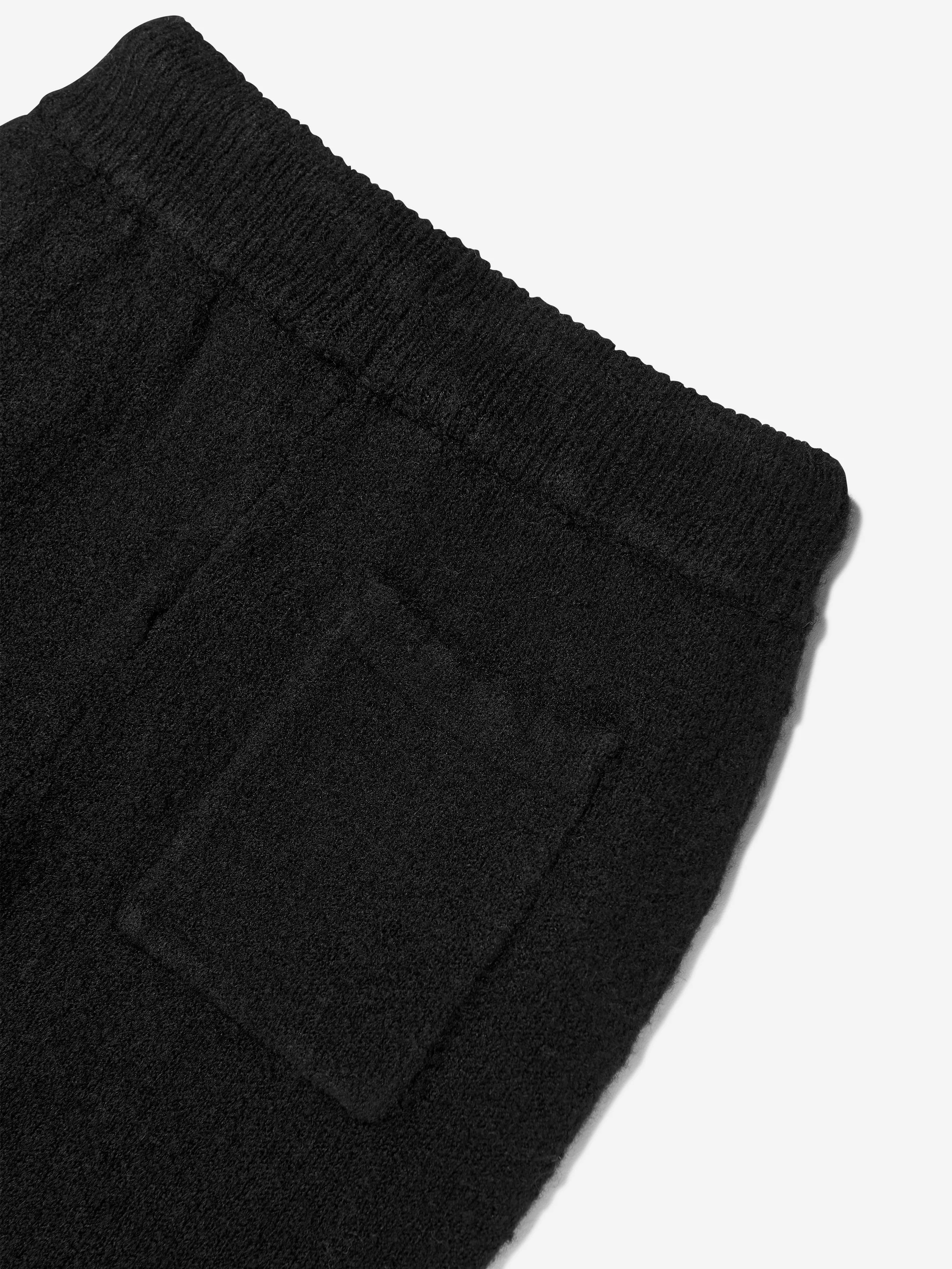 Die Couture Club Kids Flauschige Strick-Emblem Joggerhose in Schwarz