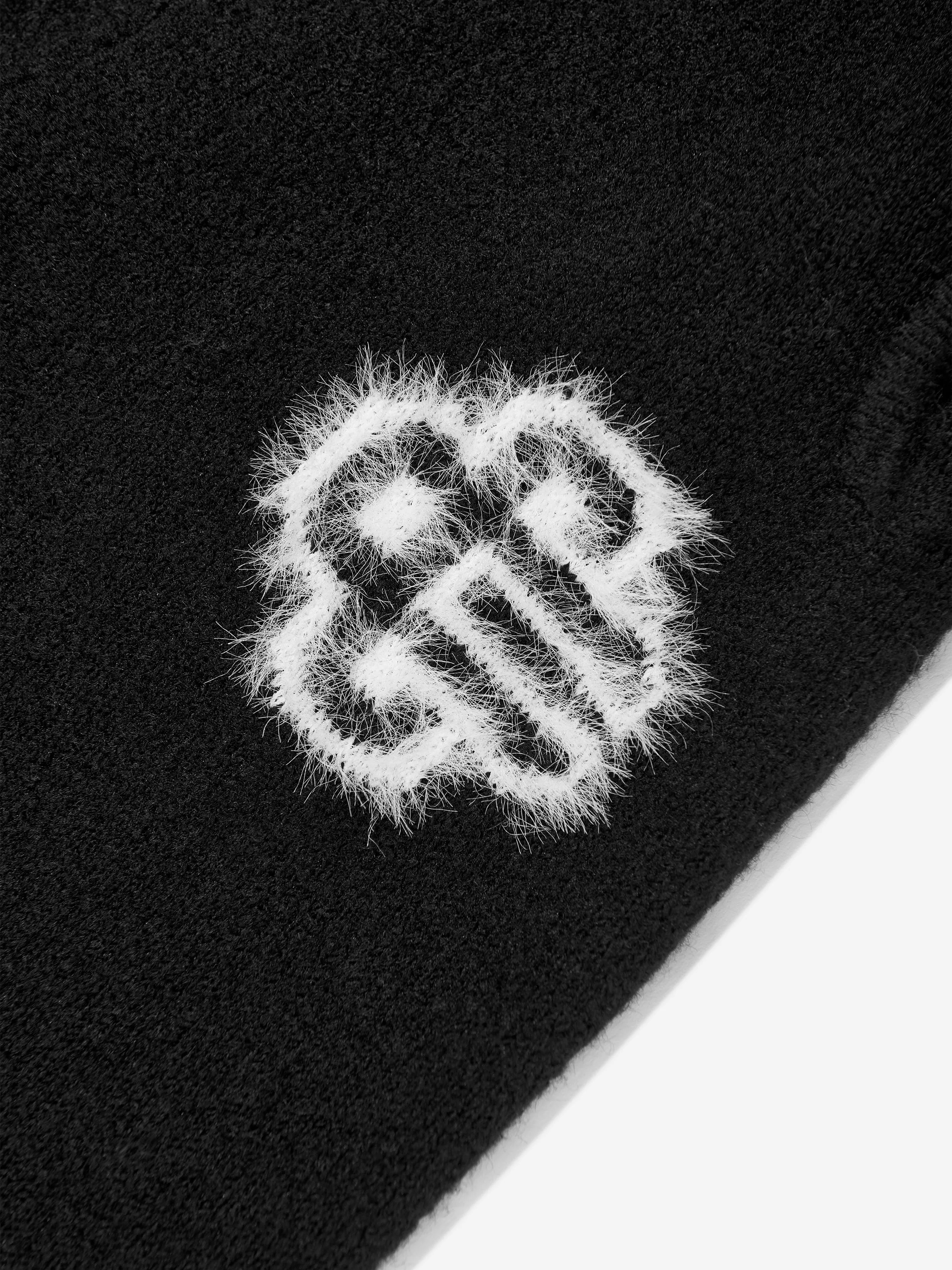 Die Couture Club Kids Flauschige Strick-Emblem Joggerhose in Schwarz