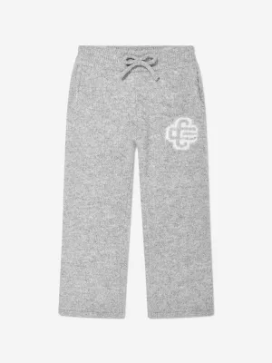 Die Couture Club Kids Flauschige Strick-Jogger mit Logo in Grau