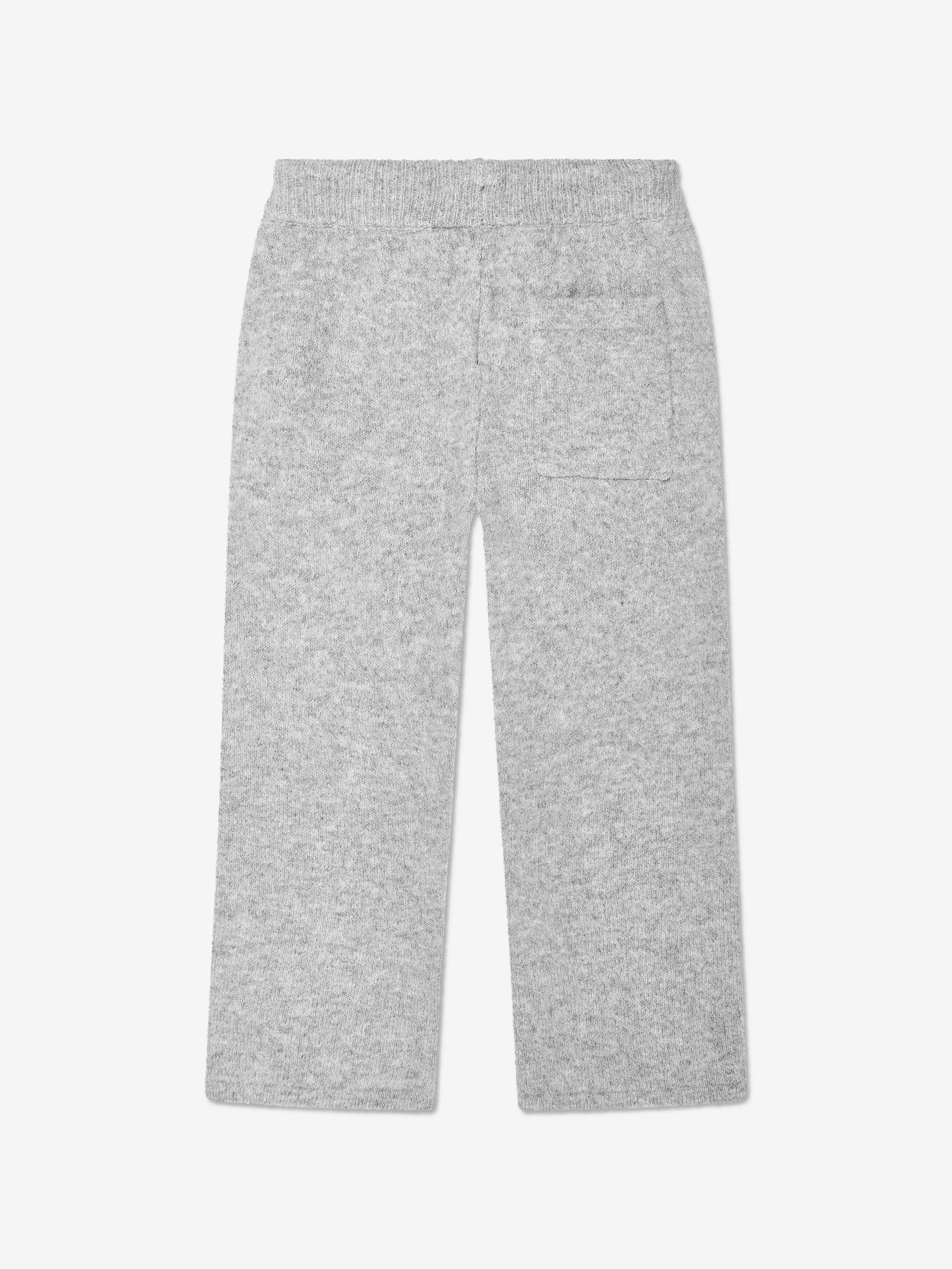 Die Couture Club Kids Flauschige Strick-Jogger mit Logo in Grau