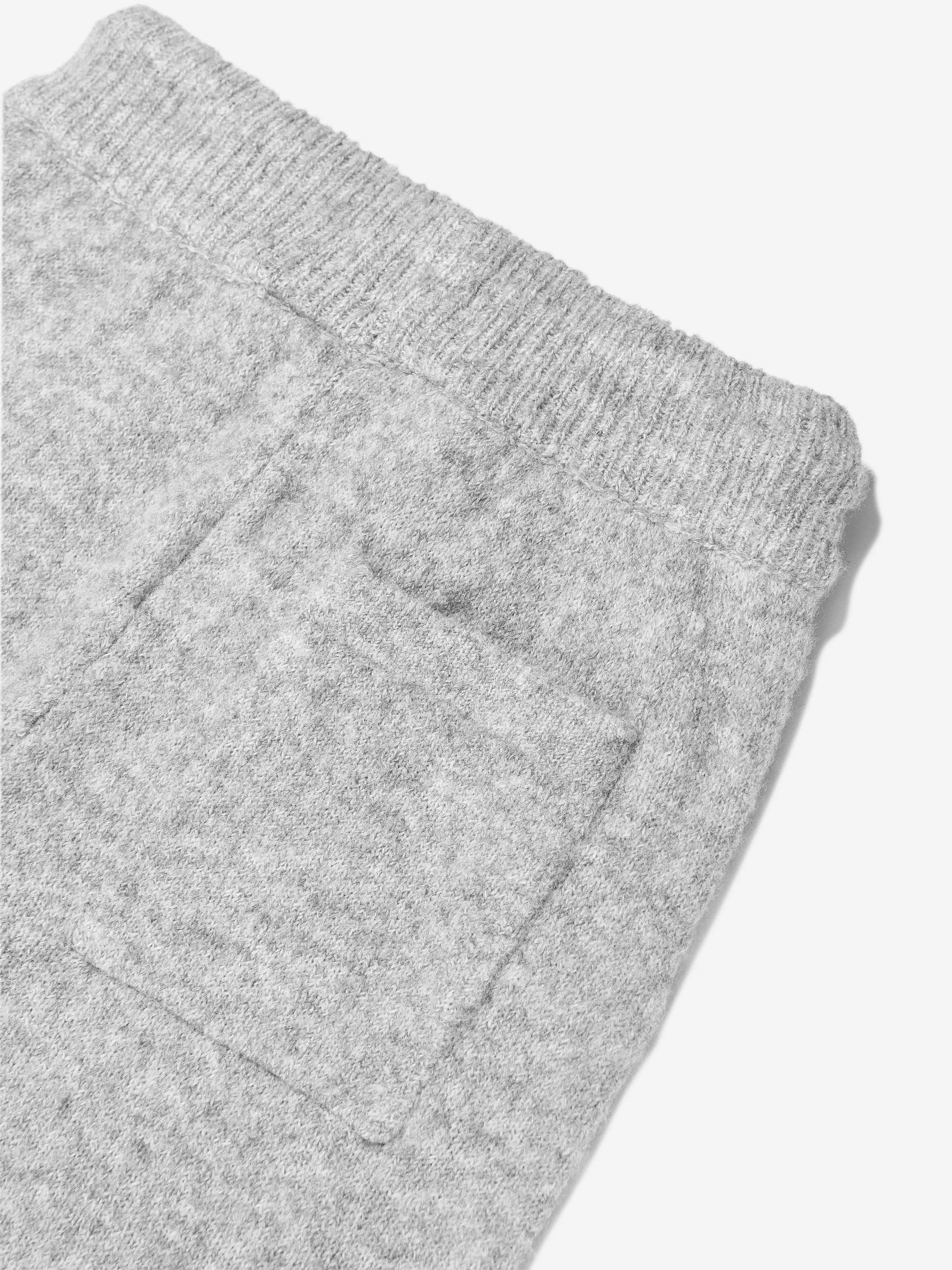 Die Couture Club Kids Flauschige Strick-Jogger mit Logo in Grau