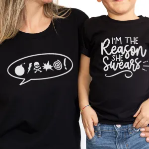 The Reason She Swears Matching Black T-Shirts discount mum dresses