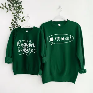 The Reason She Swears Matching Sweatshirts Bottle Green nursing tops best deals